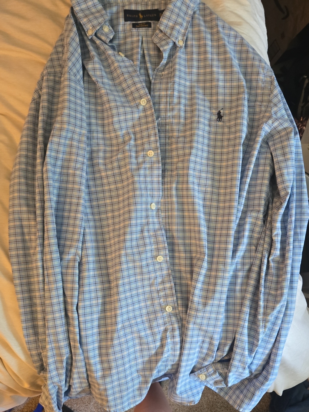 Ralph Lauren Light Blue Plaid Button-Down Shirt